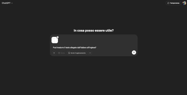 interfaccia ChatGPT