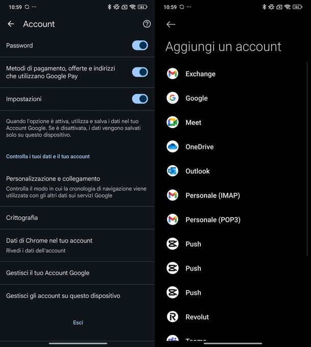 Cambiare account Google Chrome Android