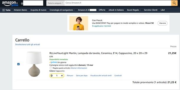Come ordinare su Amazon