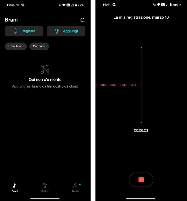 Altre applicazioni per registrare una canzone con il telefono