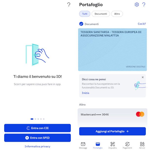 interfaccia app IO