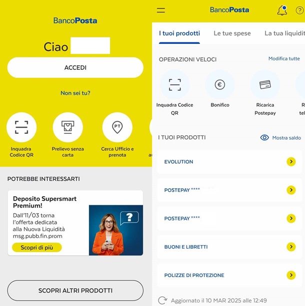 Il libretto Ordinario di Poste Italiane su app Banco Poste
