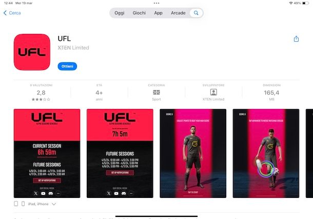 App UFL per iPad