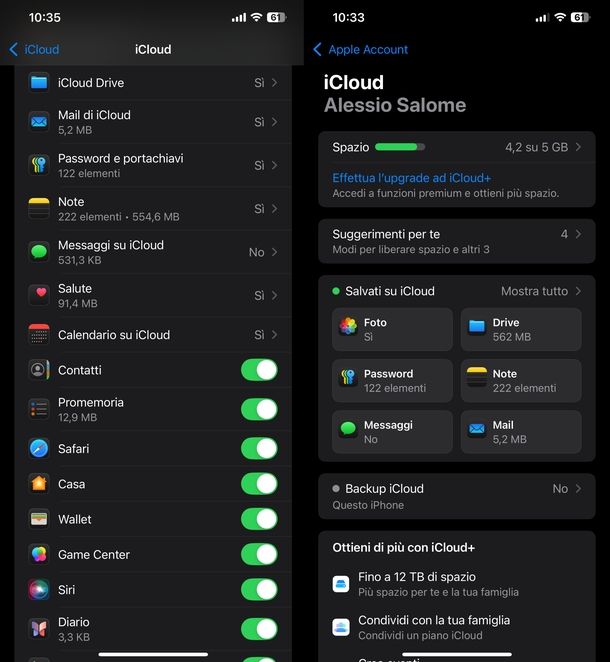 Sincronizzazione contatti iPhone