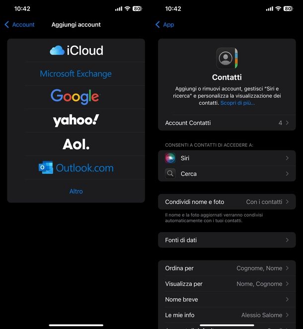 Cambiare account Google iPhone