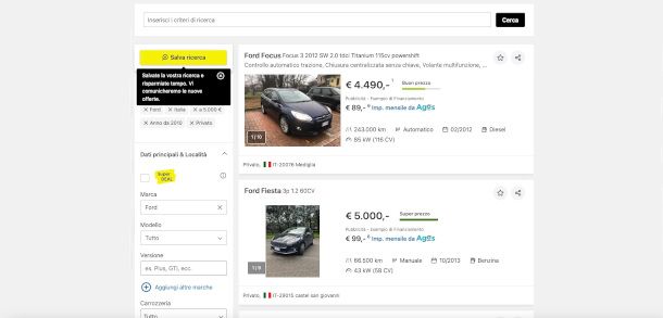 pagina annuncio su Autoscout24