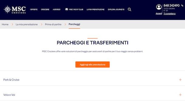 Servizi trasferimento MSC Crociere