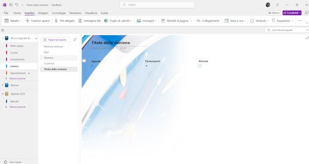 interfaccia OneNote Windows