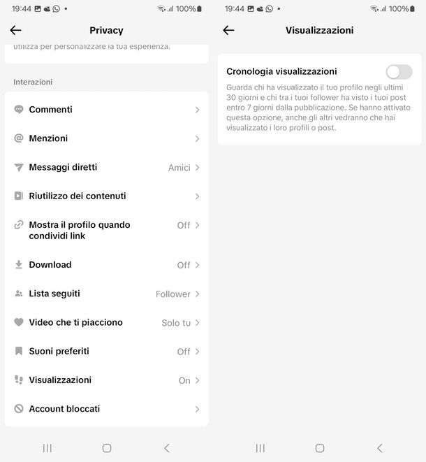 Cronologia visualizzazioni TikTok