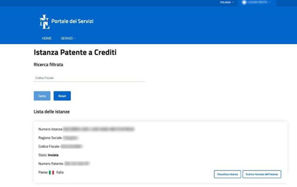 Patente a Crediti online