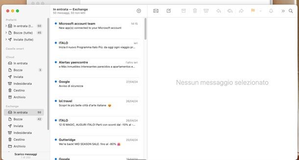 outlook su mail di apple