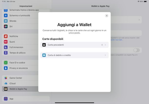 Usare Apple Pay su iPad