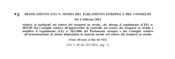 Regolamento UE 165 del 2014