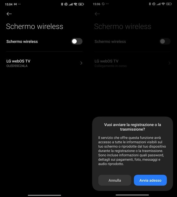 Miracast smartphone Xiaomi