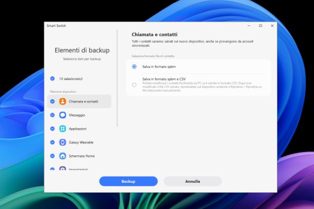 Come fare backup Samsung su PC