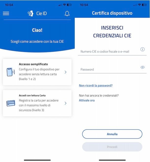 Certificare dispositivo app CieID