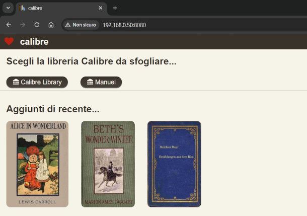 interfaccia Web Calibre