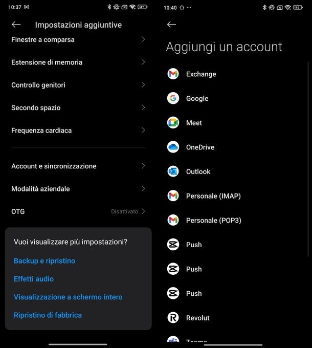 Cambiare account Google Android