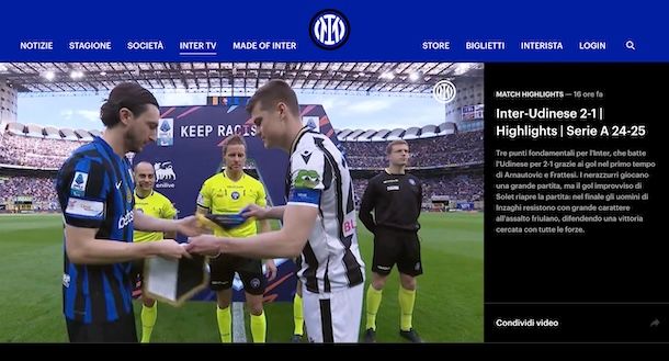 Inter TV gratis