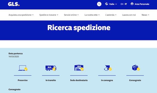 Tracciare pacco GLS