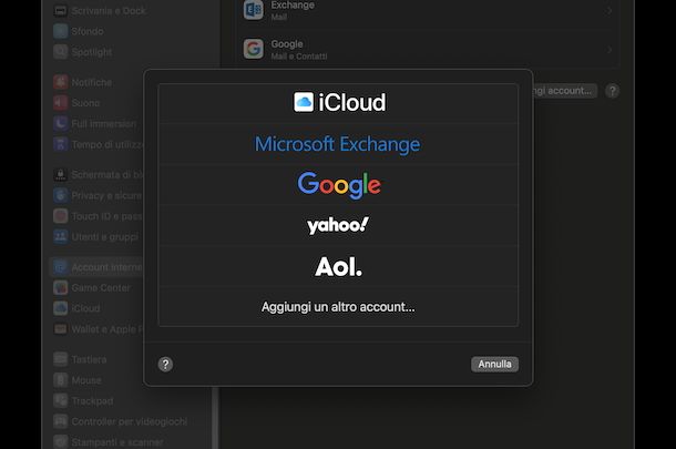 Cambiare account Google macOS