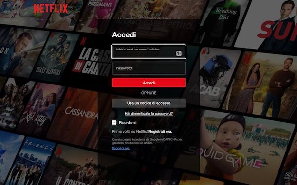 Accedere a Netflix
