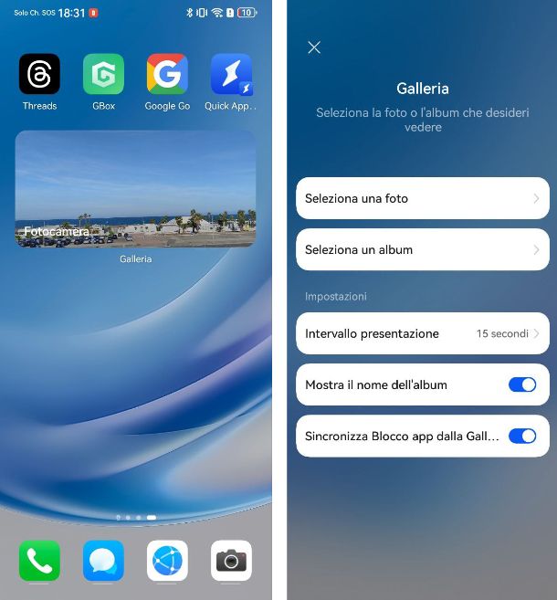 Come mettere le foto nei widget Huawei