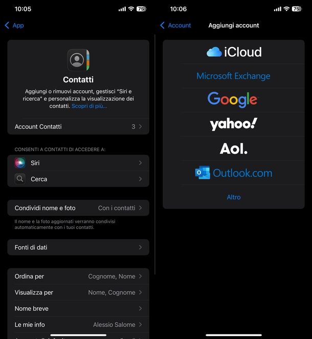 Sincronizzare account Google iPhone