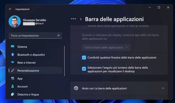 Mostrare desktop Windows 11
