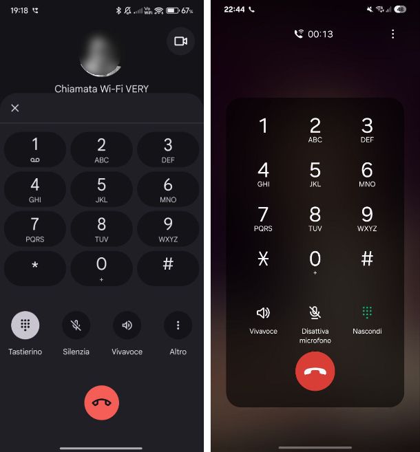 Digitare i numeri sul dialer durante una chiamata