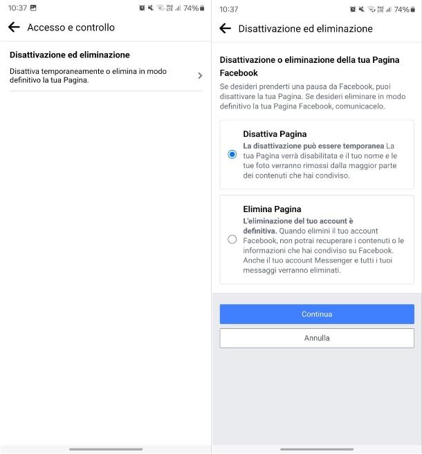 Come eliminare una pagina su Facebook