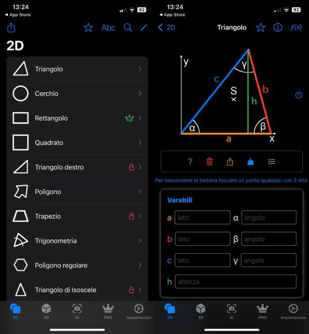 app per risolvere problemi di geometria
