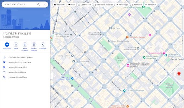 Mettere coordinate Google Maps Web