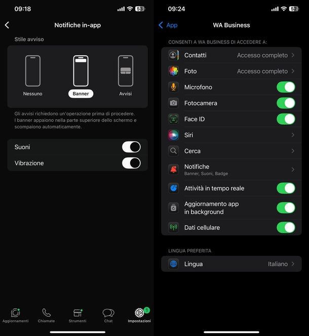 Notifiche personalizzate WhatsApp iPhone