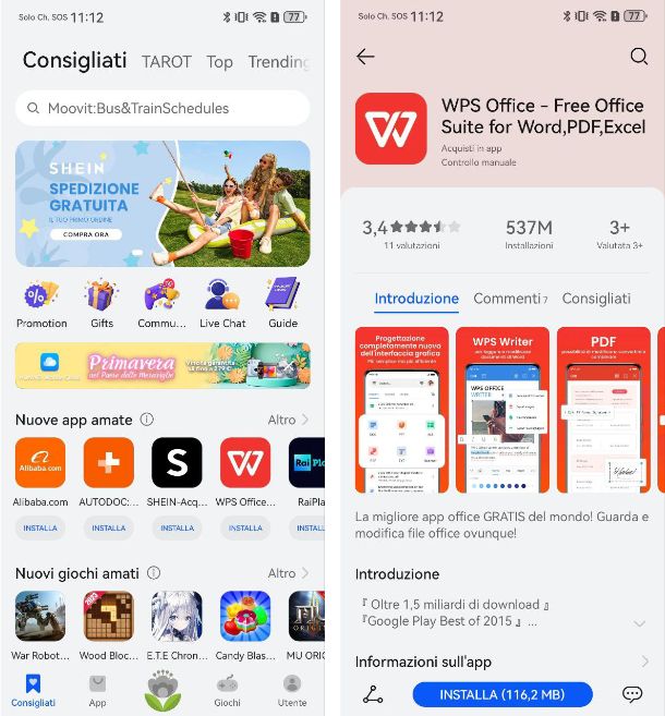 Installare le app