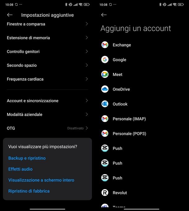 Sincronizzare account Google Android