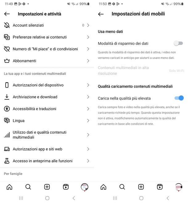 caricare video 4K Instagram