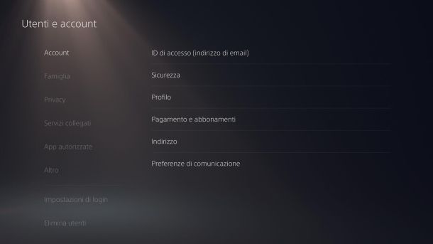 Come salvare un account su PS5 info