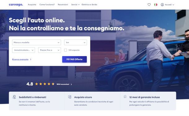 home page sito Carvago