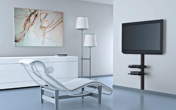 TV appesa con canaline