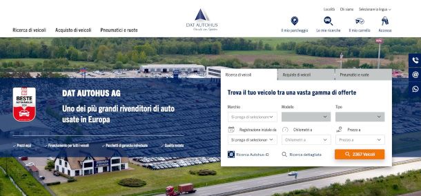 home page sito Dat Autohus