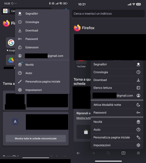Vedere indirizzi email Mozilla Firefox Android iOS