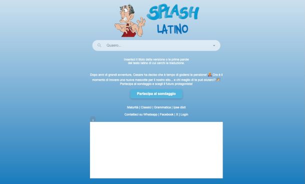 schermata sito Splash Latino