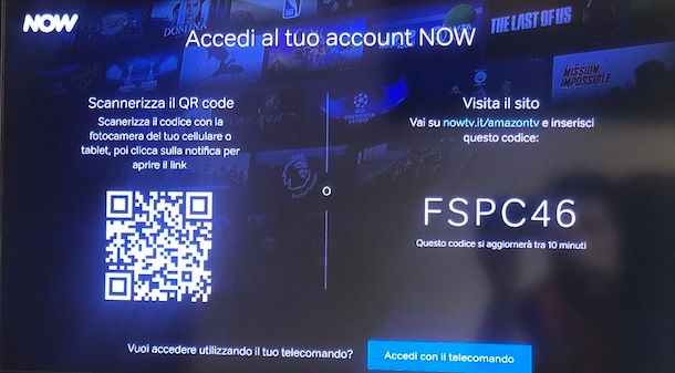 Accedere a NOW con QR code