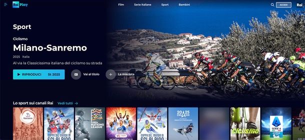 RaiPlay partite