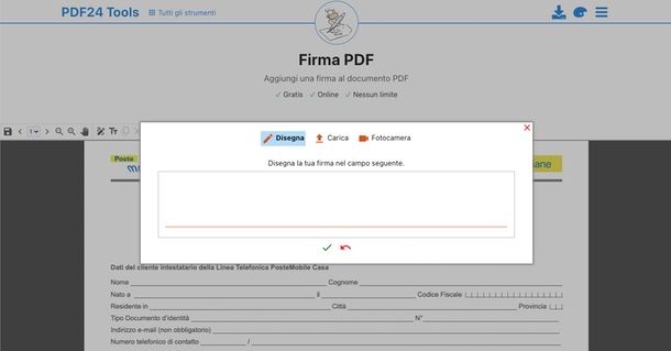 PDF24 per firmare PDF online