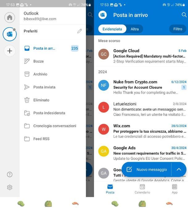 outlook android home