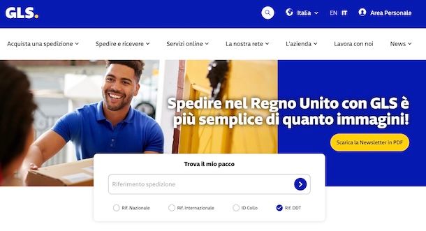 Tracciamento GLS con DDT