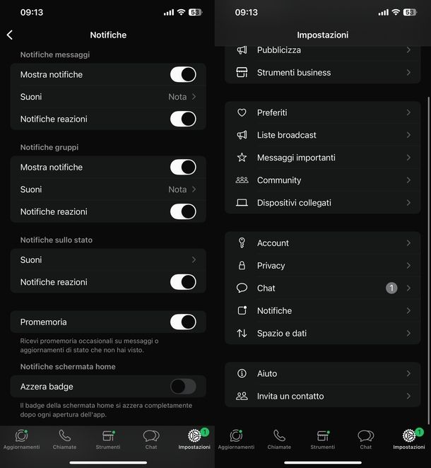 Notifiche personalizzate WhatsApp iPhone