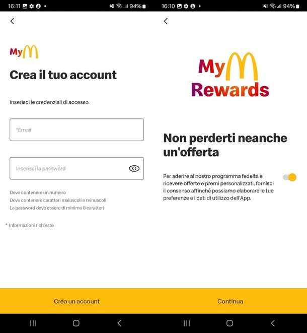 come ricevere più offerte sull'app McDonald's